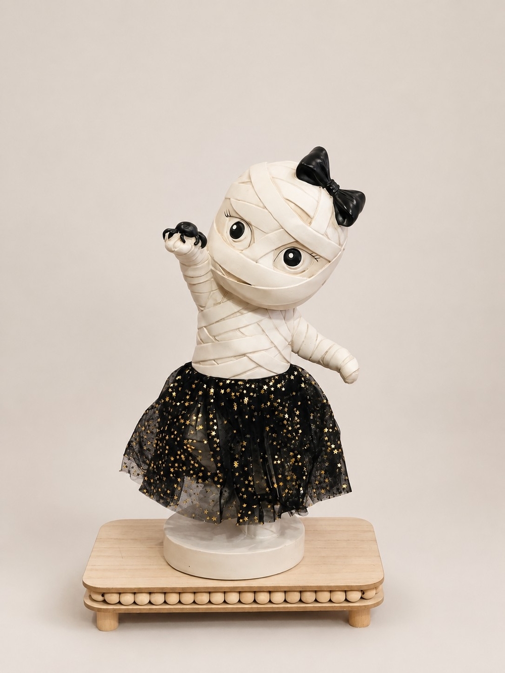 Coquette Mummy Girl Figurine with Star Tulle Skirt